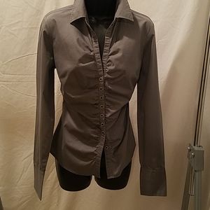 Gray Ruched Blouse Size Small